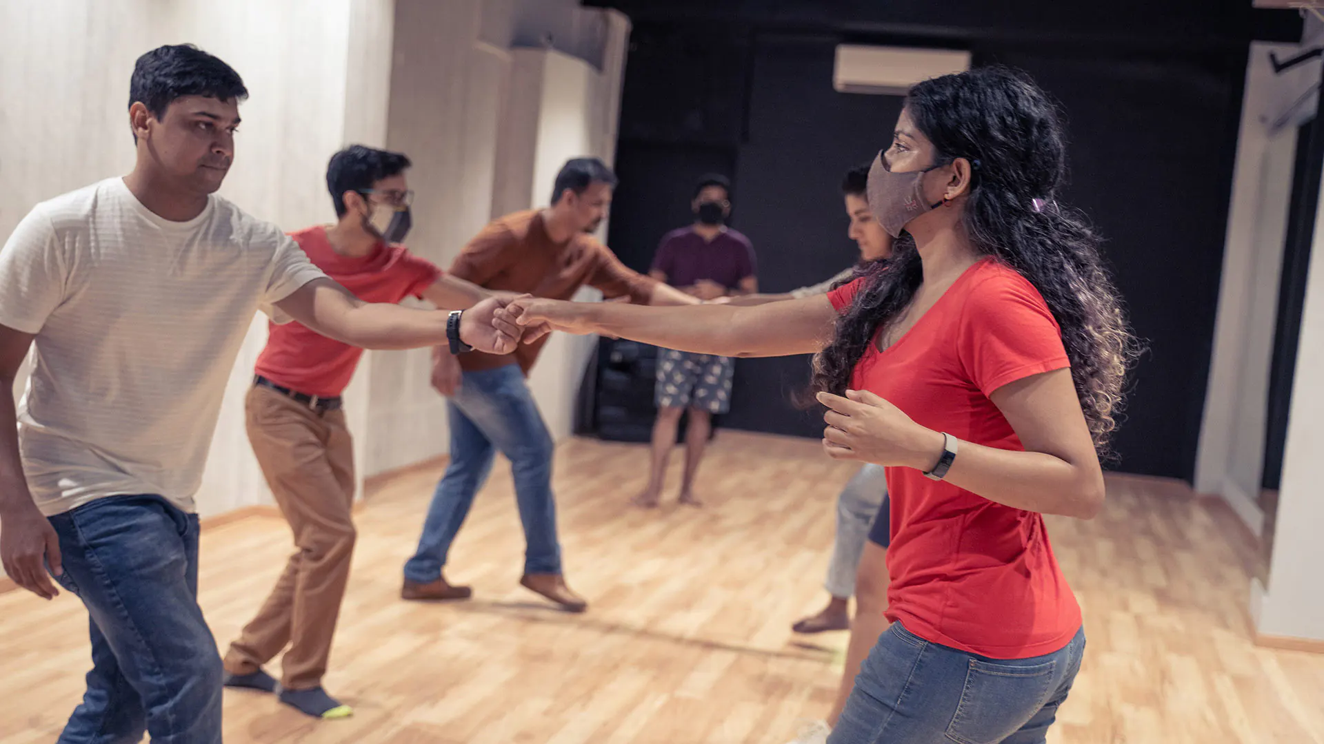 Students practicing their swingouts