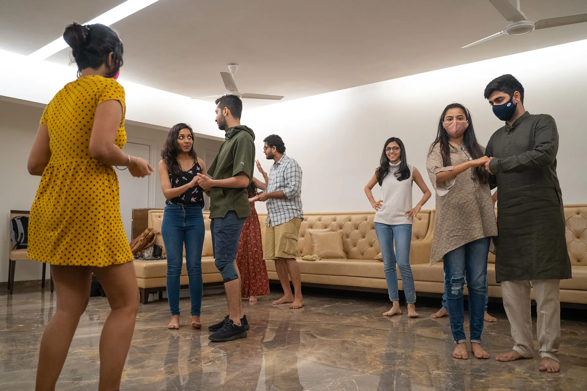 A fun Lindy Hop workshop at a house party in India